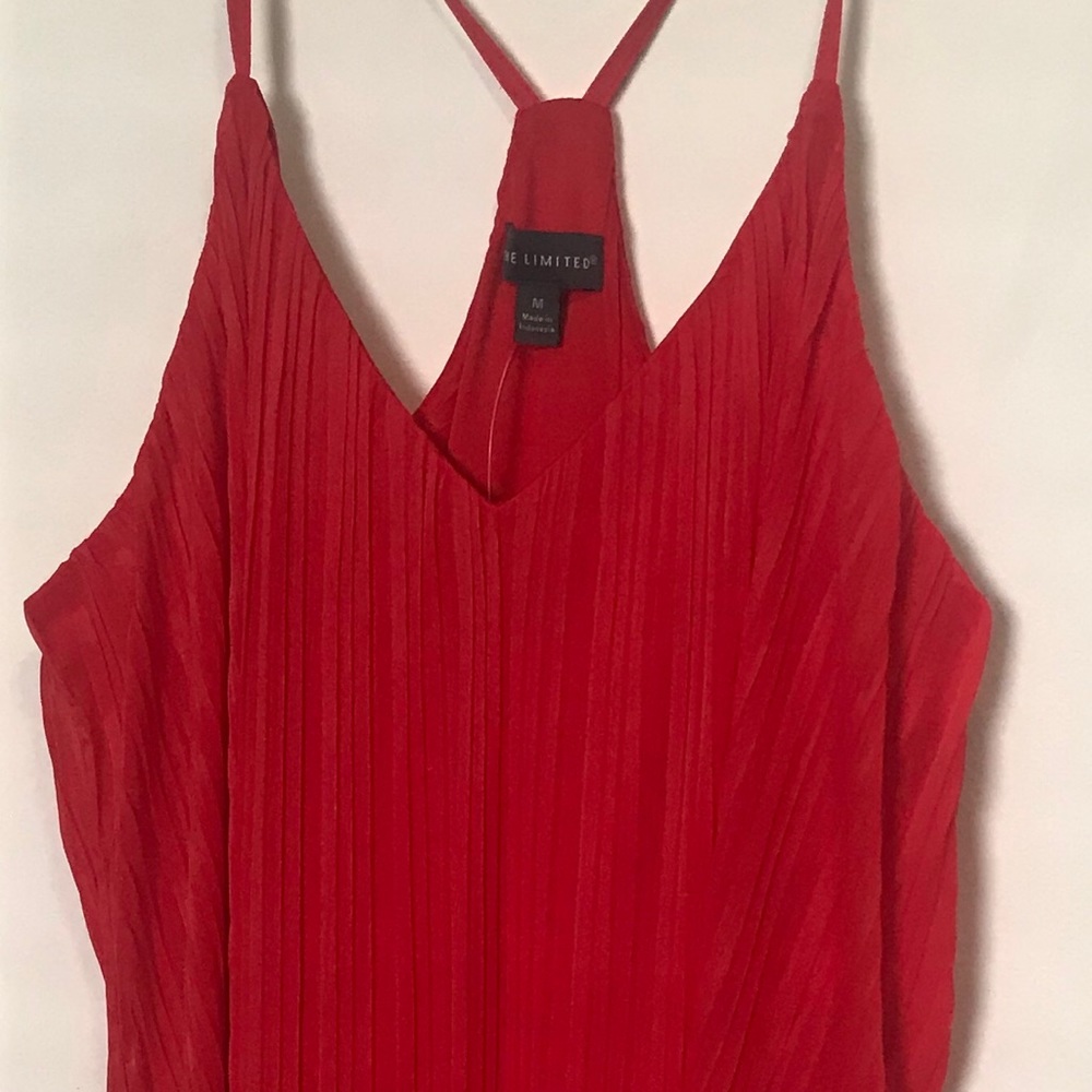 The Limited Red v-neck spaghetti strap tank top